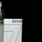 El presidente de Bankia Jose Ignacio Goirigolzarri durante la junta de accionistas de la entidad.