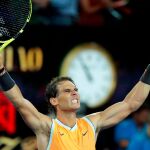 Rafael Nadal durante el partido de cuartos frente al estadounidense Frances Tiafoe / EFE