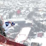 Dominik Paris durante la prueba de descenso celebrada en Kitzbühe
