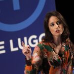 La vicesecretaria de Estudios y Programas del PP, Andrea Levy, durante su intervención en el congreso provincial del Partido Popular de Lugo