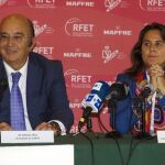 La ex tenista Conchita Martínez, junto al presidente de la Real Federación Española de Tenis