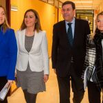 Inmaculada Matías, Virginia Barcones, Carlos Fernández Carriedo y Amparo Sanz, momentos antes de la firma del protocolo de colaboración