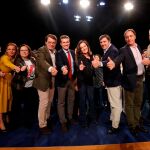 Pablo Casado, Fernández Mañueco, Edurne Uriarte, García Carbayo y José Antonio Bermúdez de Castro, en Salamanca