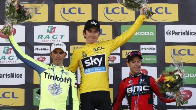 Alberto Contador, Geraint Thomas y Richie Porte