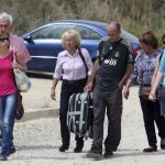 María del Carmen García (3i), a su llegada al Centro Penitenciario de Fontcalent.