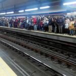 Imagen de una de las estaciones de Metro, ayer, en hora punta, compartida en redes