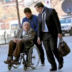 En la imagen, el principal acusado, Fèlix Millet, llegando a la Ciudad Judicial