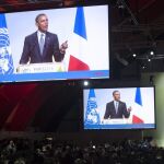 El presidente de EEUU, Barack Obama, pronuncia un discurso durante la sesión inaugural de la cumbre del Clima (COP21)