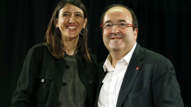 Los candidatos a la secretaría general del PSC Miquel Iceta y Núria Parlon el pasado 3 de octubre