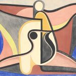 Auguste Herbin. «L’homme oiseau», 1931, un excelente gouache, acuarela y lápiz sobre papel, es una de las principales joyas en la exposición de la Galería Marc Domènech