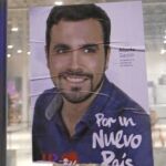 Cartel electoral del líder de IU, Alberto Garzón, en Madrid