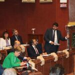 Fernando López Miras, ayer en la Asamblea Regional durante la sesión de control al presidente