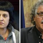 La diputada de la CUP, Anna Gabriel, y el diputado de JxSí, Joán Tardà.