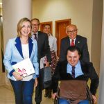 La consejera de Familia, Alicia García, junto al presidente de Cermi, Francisco Sardón, y el presidente de Plena Inclusión Castilla y León, Juan Sánchez