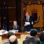 El presidente de la Comunidad, Pedro Antonio Sánchez, ayer durante el acto de Memoria del Consejo Jurídico