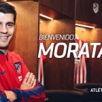 Álvaro Morata firama su contrato de cesión para lo que resta de temporada y una temporada más / Foto: Atlético de Madrid