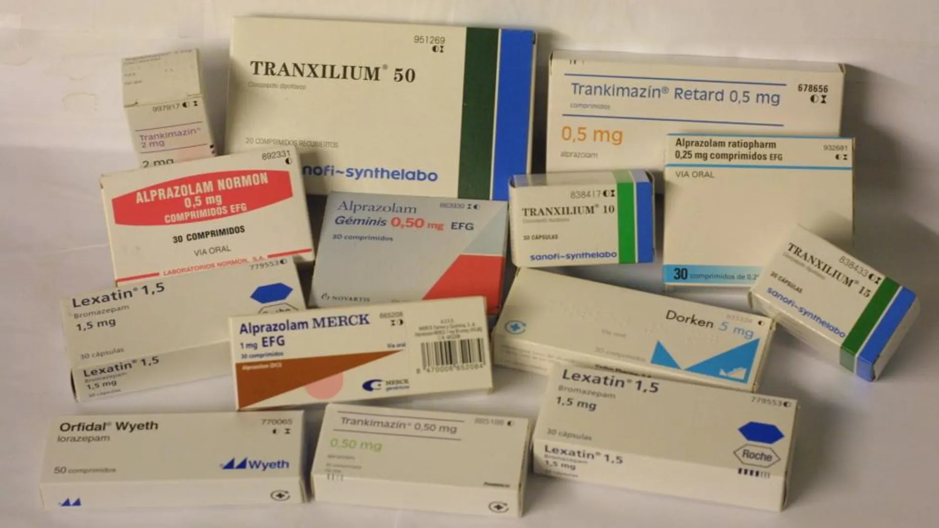 Varias marcas de ansiolíticos
