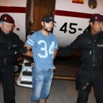 Sergio Morate, a su llegada al aeropuerto madrileño de Torrejón tras ser extraditado