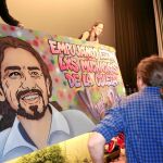 Pablo Iglesias se reunió ayer con los Círculos de Madrid de la formación morada en un cine de la capital