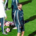 Isco, en el entrenamiento de ayer en Valdebebas