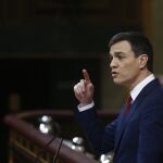 Pedro Sánchez durante el debate