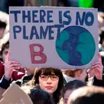 La pancarta en una manifestación contra el cambio climático en Berlín.