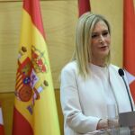 Cristina Cifuentes, durante el acto de la firma del Pacto Regional por la Cañada Real Galiana.