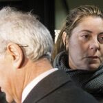 Marga Grau, a la salida de los juzgados