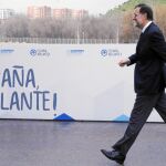 Mariano Rajoy, ayer antes de que empezara el Congreso del PP en Madrid