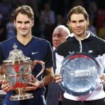 Roger Federer y Rafael Nadal.