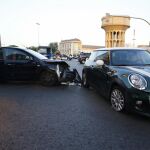 IMagen de un accidente en la Plaza de Castilla, en el que resultaron heridas varias personas