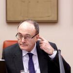 Luis Linde, en su comparecencia, el miércoles, en el Congreso