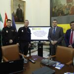 De izda. a dcha., Virginia Sierra, José Antonio Alonso, Francisco Anguita, Antonio Sanz y Rafael Martín