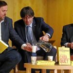 Junqueras, Puigdemont y Artur Mas, en una imagen de archivo