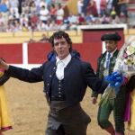 El jinete Ginés Cartagena, el pasado año en Íscar, donde cortó una oreja