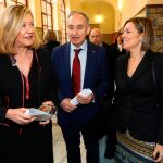 La consejera de Economía y Hacienda, Pilar del Olmo, interviene en la presentación de la Fundación Gadea por la Ciencia junto al rector de la Uva, Antonio Largo; y la consejera de Agricultura, Milagros Marcos