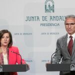 La consejera de Igualdad y el portavoz del Ejecutivo andaluz, ayer