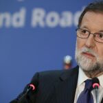 El presidente del Gobierno, Mariano Rajoy, durante la rueda de prensa.