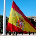 Izado de la bandera en la Plaza de Colón / Foto: Luis Díaz
