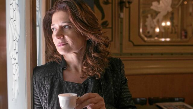 Victoria González Ledesma en un bar de las Ramblas la semana pasada