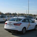 Los taxistas han protagonizado sorpresivas acciones bloqueando los accesos al palacio de exposiciones y congresos cuando el mismo acogía el Salón Internacional del Caballo