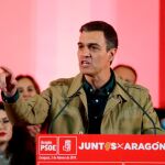 Pedro Sánchez, en un acto del partido en Zaragoza
