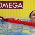 Mireia Belmonte tras la final de los 400m estilos femeninos del Mundial de Natación.