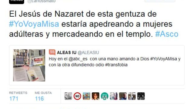Un concejal de Carmena insulta a los que van a misa: «Son gentuza»