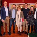 María Luisa Carcedo acompañada por Luis Tudanca, José Antonio Diez y Javier Alfonso Cendón, entre otros, en un encuentro en León