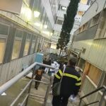 Momentos de la grabación del propio sanitario de La Paz