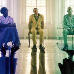 De izqda. a dcha, Samuel L. Jackson, James McAvoy y Bruce Willis, que interpretan en «Glass» a Elijah Price, Kevin Wendell Crumb y David Dunn