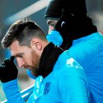 Messi y Luis Suárez, en la última sesión preparatoria antes de enfrentarse al Sevilla