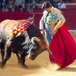 Curro Díaz toreando en la feria de San Jorge de Zaragoza