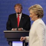 Hillary Clinton y Donald Trump en uno de sus debates televisivos
